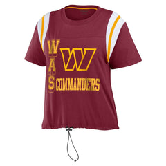 Washington Commanders WEAR by Erin Andrews Women's Cinched Colorblock T-Shirt - Burgundy online