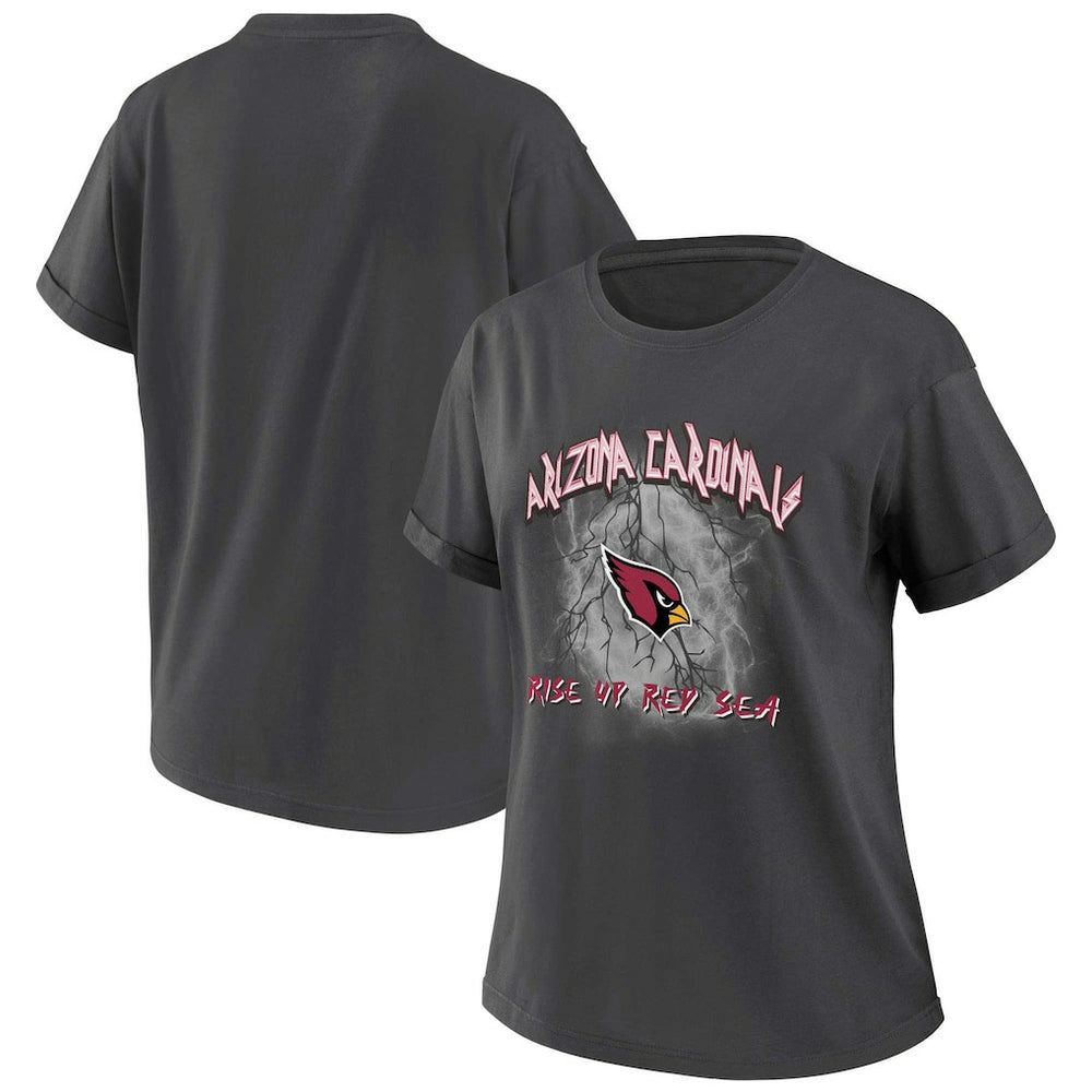 Arizona Cardinals WEAR by Erin Andrews Women's Boyfriend T-Shirt - Charcoal cheap
