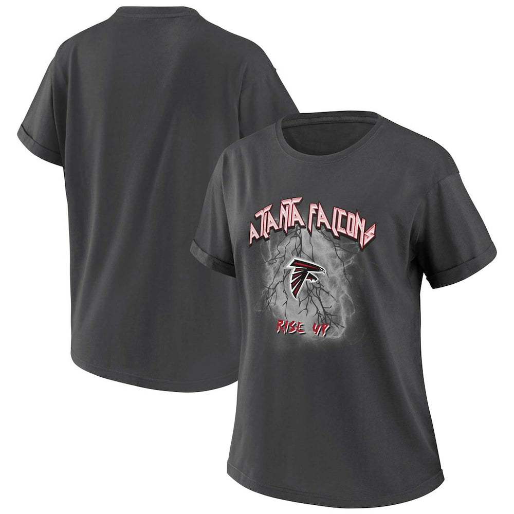 Atlanta Falcons WEAR by Erin Andrews Women's Boyfriend T-Shirt - Charcoal cheap
