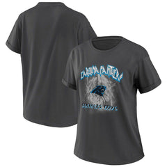 Carolina Panthers WEAR by Erin Andrews Women's Boyfriend T-Shirt - Charcoal for sale