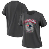 New England Patriots WEAR by Erin Andrews Women's Boyfriend T-Shirt - Charcoal sale