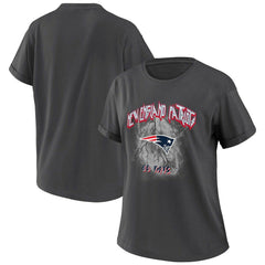 New England Patriots WEAR by Erin Andrews Women's Boyfriend T-Shirt - Charcoal sale