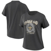 New Orleans Saints WEAR by Erin Andrews Women's Boyfriend T-Shirt - Charcoal cheap
