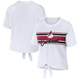 Arizona Cardinals WEAR by Erin Andrews Women's Front Tie Retro T-Shirt - White discount