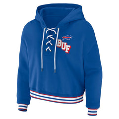 Buffalo Bills WEAR by Erin Andrews Women's Lace-Up Pullover Hoodie - Royal cheap