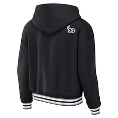Las Vegas Raiders WEAR by Erin Andrews Women's Plus Size Lace-Up Pullover Hoodie - Black cheap