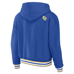 Los Angeles Rams WEAR by Erin Andrews Women's Plus Size Lace-Up Pullover Hoodie - Royal for sale