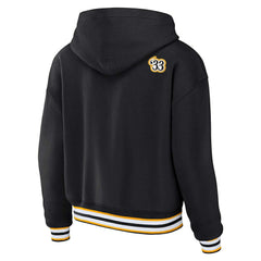 Pittsburgh Steelers WEAR by Erin Andrews Women's Plus Size Lace-Up Pullover Hoodie - Black for sale