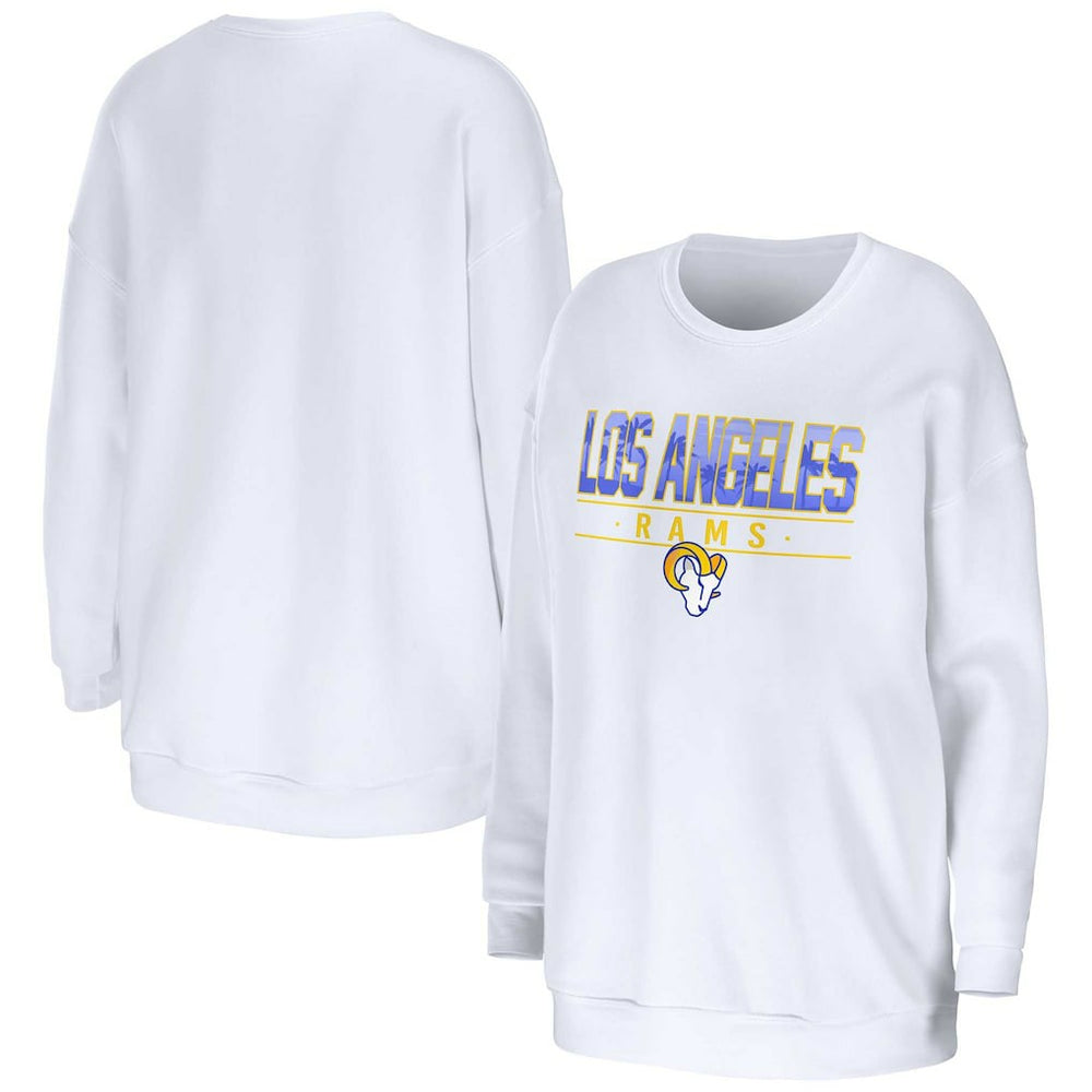 Los Angeles Rams WEAR by Erin Andrews Women's Domestic Pullover Sweatshirt - White discount