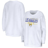 Los Angeles Rams WEAR by Erin Andrews Women's Domestic Pullover Sweatshirt - White discount