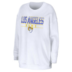 Los Angeles Rams WEAR by Erin Andrews Women's Domestic Pullover Sweatshirt - White discount