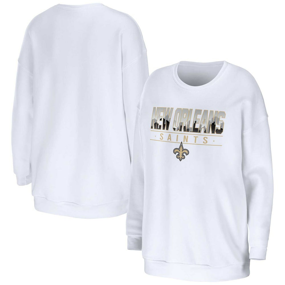 New Orleans Saints WEAR by Erin Andrews Women's Domestic Pullover Sweatshirt - White cheap