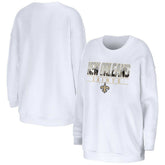 New Orleans Saints WEAR by Erin Andrews Women's Domestic Pullover Sweatshirt - White cheap