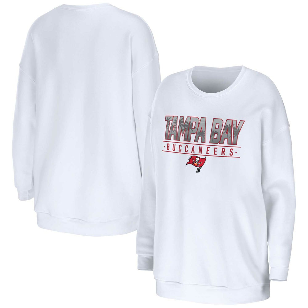 Tampa Bay Buccaneers WEAR by Erin Andrews Women's Domestic Pullover Sweatshirt - White discount