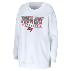 Tampa Bay Buccaneers WEAR by Erin Andrews Women's Domestic Pullover Sweatshirt - White discount