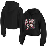 Buffalo Bills WEAR by Erin Andrews Women's Domestic Cropped Pullover Hoodie - Black cheap