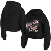 Kansas City Chiefs WEAR by Erin Andrews Women's Domestic Cropped Pullover Hoodie - Black cheap