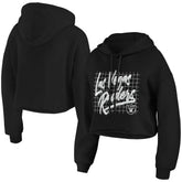 Las Vegas Raiders WEAR by Erin Andrews Women's Domestic Cropped Pullover Hoodie - Black discount