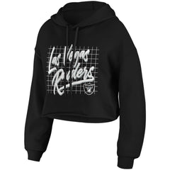 Las Vegas Raiders WEAR by Erin Andrews Women's Domestic Cropped Pullover Hoodie - Black discount
