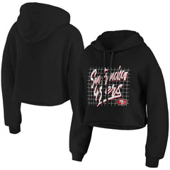 San Francisco 49ers WEAR by Erin Andrews Women's Domestic Cropped Pullover Hoodie - Black online