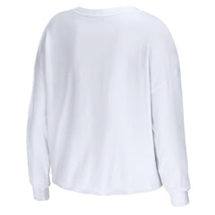 Los Angeles Rams WEAR by Erin Andrews Women's Domestic Cropped Long Sleeve T-Shirt - White outlet