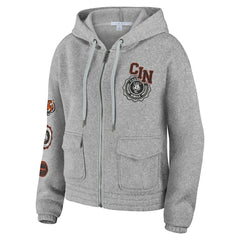 Cincinnati Bengals WEAR by Erin Andrews Women's Full-Zip Hoodie - Heather Gray sale