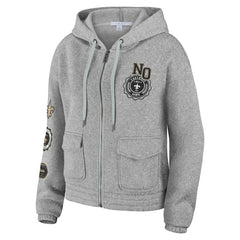 New Orleans Saints WEAR by Erin Andrews Women's Full-Zip Hoodie - Heather Gray discount