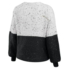 New Orleans Saints WEAR by Erin Andrews Women's Lighweight Modest Crop Color-Block Pullover Sweater - White/Black online