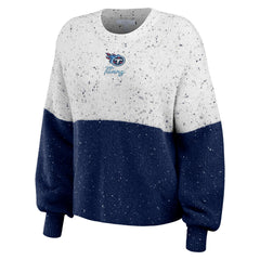 Tennessee Titans WEAR by Erin Andrews Women's Lighweight Modest Crop Color-Block Pullover Sweater - White/Navy online