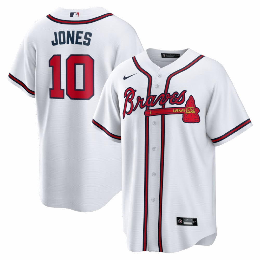 Chipper Jones Atlanta Braves Home Retired Player Replica Jersey White