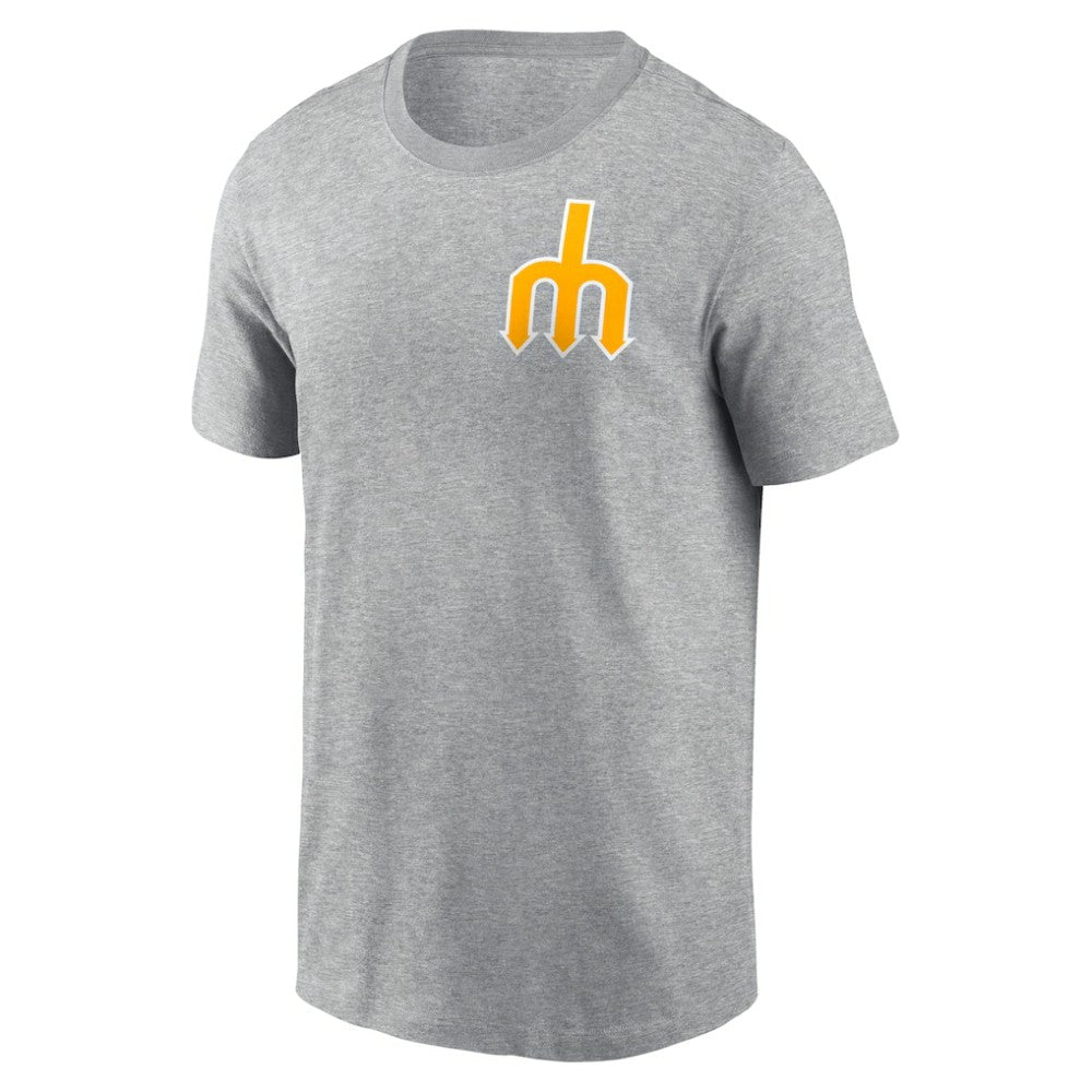 Seattle Mariners Cooperstown Collection Large Logo 2-Hit T-Shirt Heather Gray