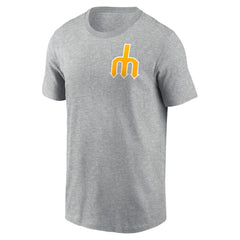 Seattle Mariners Cooperstown Collection Large Logo 2-Hit T-Shirt Heather Gray