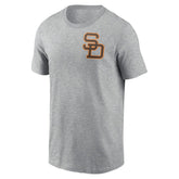 San Diego Padres Cooperstown Collection Large Logo 2-Hit T-Shirt Heather Gray
