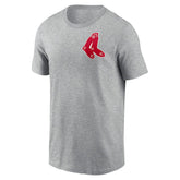 Boston Red Sox Cooperstown Collection Large Logo 2-Hit T-Shirt Heather Gray