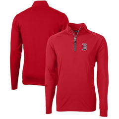 Boston Red Sox Cutter & Buck Adapt Eco Knit Stretch Recycled Quarter-Zip Pullover Top Red