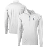 Detroit Tigers Cutter & Buck Adapt Eco Knit Stretch Recycled Quarter-Zip Pullover Top White