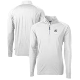 New York Yankees Cutter & Buck Adapt Eco Knit Stretch Recycled Quarter-Zip Pullover Top White