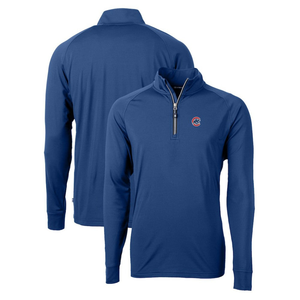 Chicago Cubs Cutter & Buck Adapt Eco Knit Stretch Recycled Quarter-Zip Pullover Top Royal