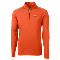 Houston Astros Cutter & Buck Adapt Eco Knit Stretch Recycled Quarter-Zip Pullover Top Orange