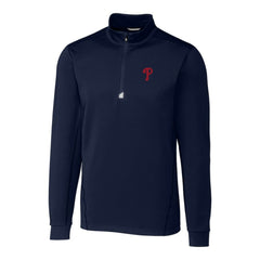 Philadelphia Phillies Cutter & Buck Traverse Stretch Quarter-Zip Pullover Top Navy