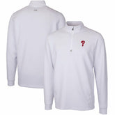 Philadelphia Phillies Cutter & Buck Traverse Stretch Quarter-Zip Pullover Top White