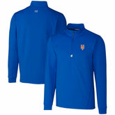 New York Mets Cutter & Buck Traverse Stretch Quarter-Zip Pullover Top Royal