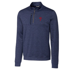 Philadelphia Phillies Cutter & Buck Stealth Heathered Quarter-Zip Pullover Top Navy