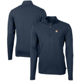 Houston Astros Cutter & Buck Virtue Eco Pique Recycled Quarter-Zip Pullover Top Navy