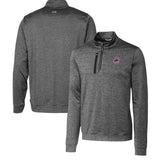 Chicago Cubs Cutter & Buck Stealth Heathered Quarter-Zip Pullover Top Gray