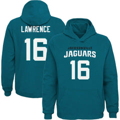 Trevor Lawrence Jacksonville Jaguars Youth Mainliner Player Name & Number Pullover Hoodie - Teal cheap