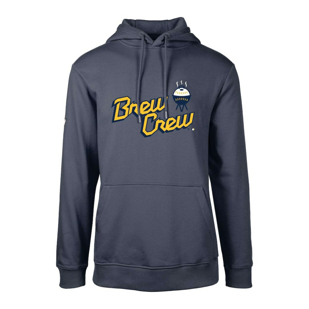 Milwaukee Brewers Levelwear City Connect Podium Core Logo Pullover Hoodie Navy