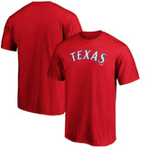 Texas Rangers Official Team Wordmark T-Shirt Red