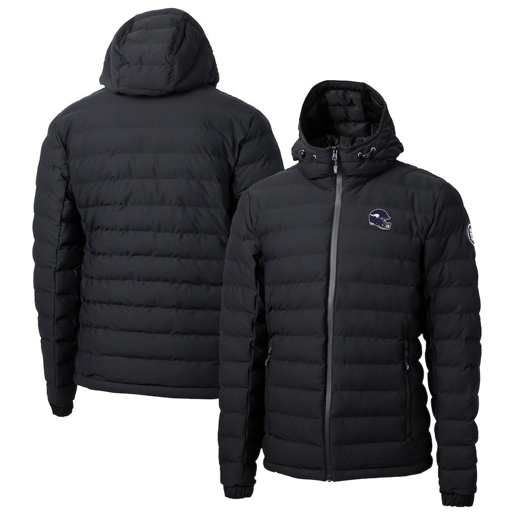 Minnesota Vikings Cutter & Buck Helmet Mission Ridge Repreve Eco Insulated Puffer Full-Zip Jacket - Black on sale