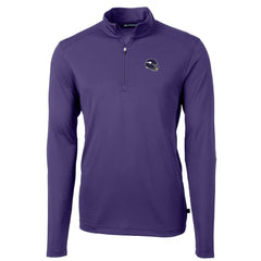 Minnesota Vikings Cutter & Buck Helmet Virtue Eco Pique Recycled Quarter-Zip Pullover Top - Purple for sale